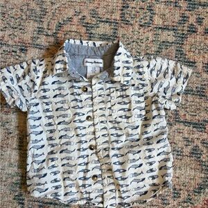 Tommy Bahama Toddler Shirt - White with Blue Fish Print
